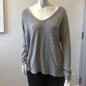 BRANDY MELVILLE Gray V-NECK Sweater